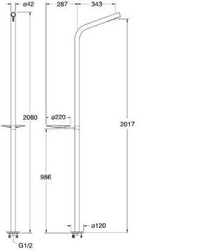 SX CRISX506 - Floor standing stainless steel shower panel by CRISTINA Rubinetterie - view 3